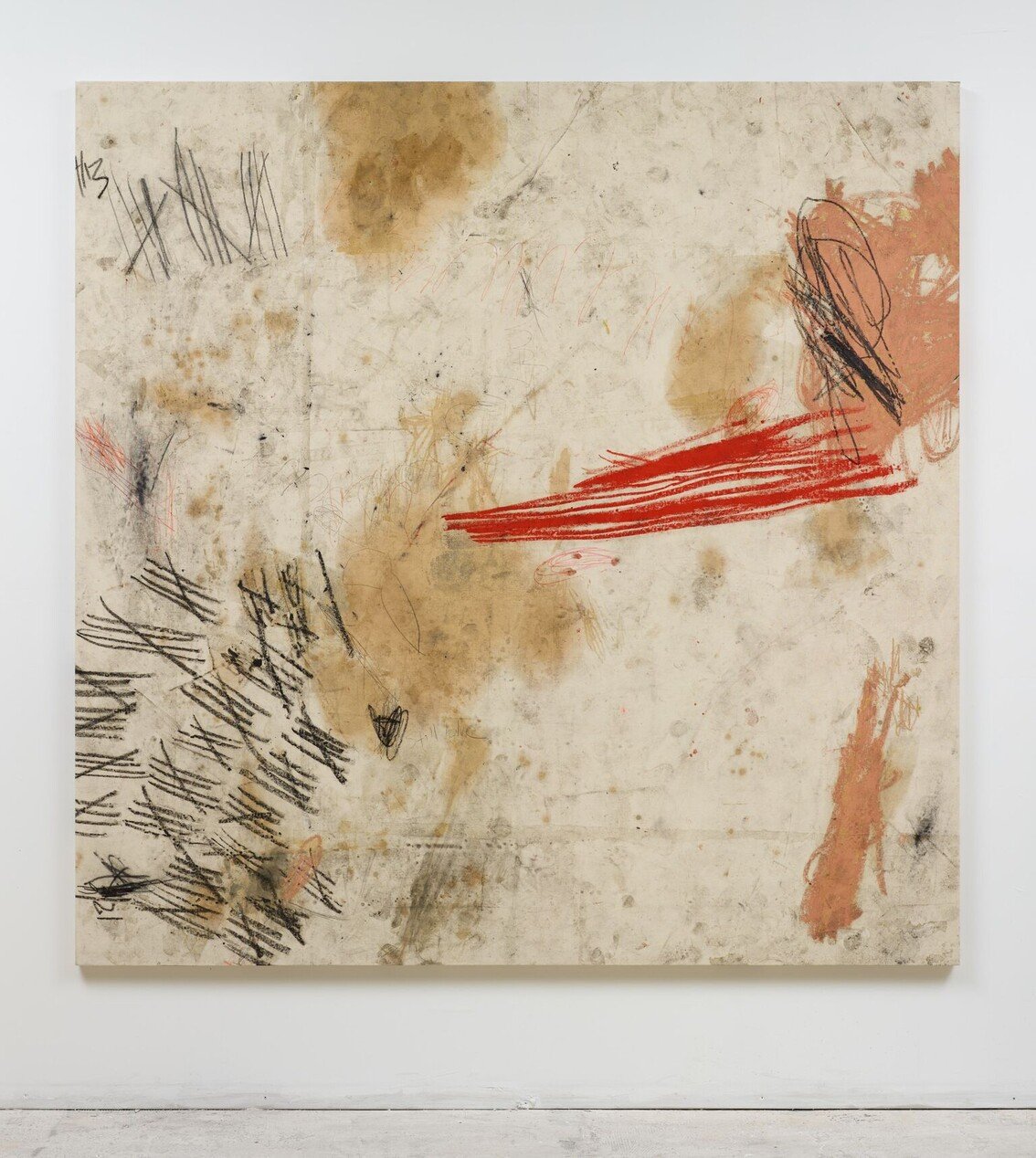 Still Blue, 84 x 84 inches, oil and oil pastel and pencil on canvas, 2013