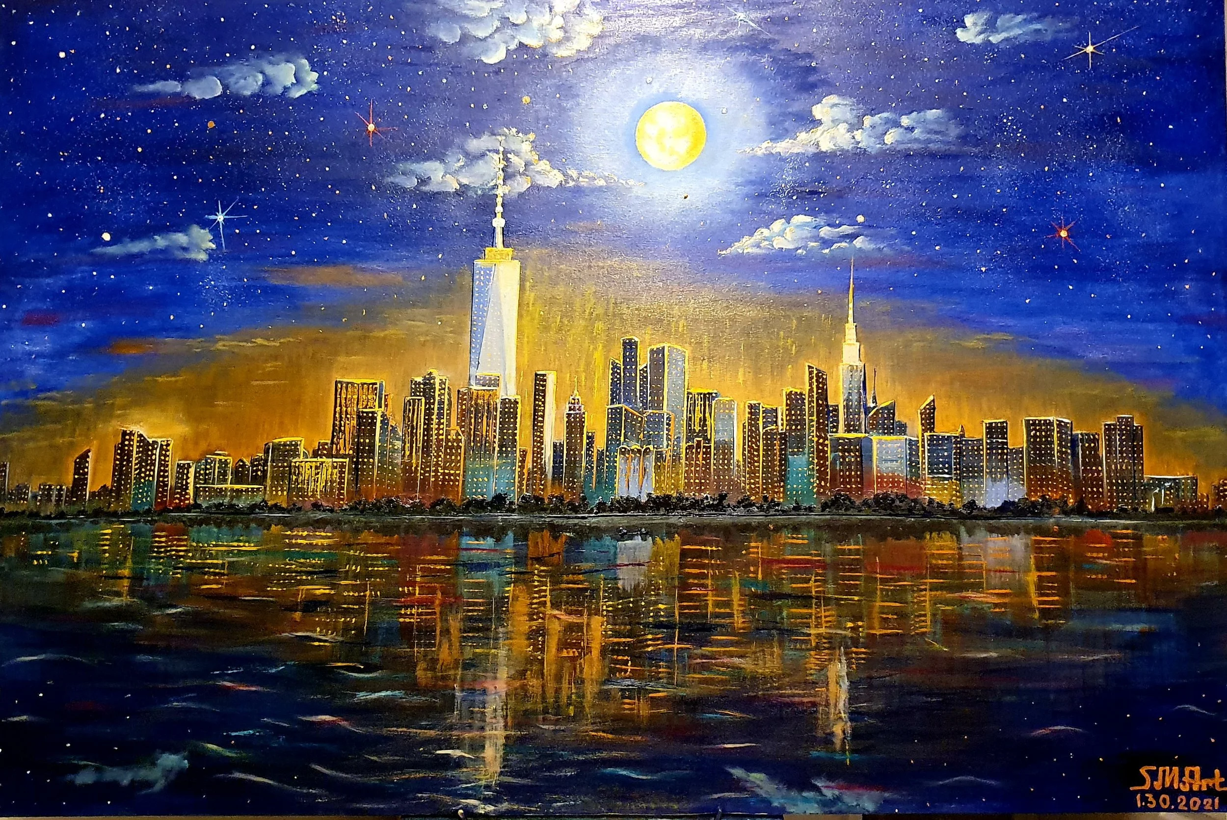  "Moonlit New York".
