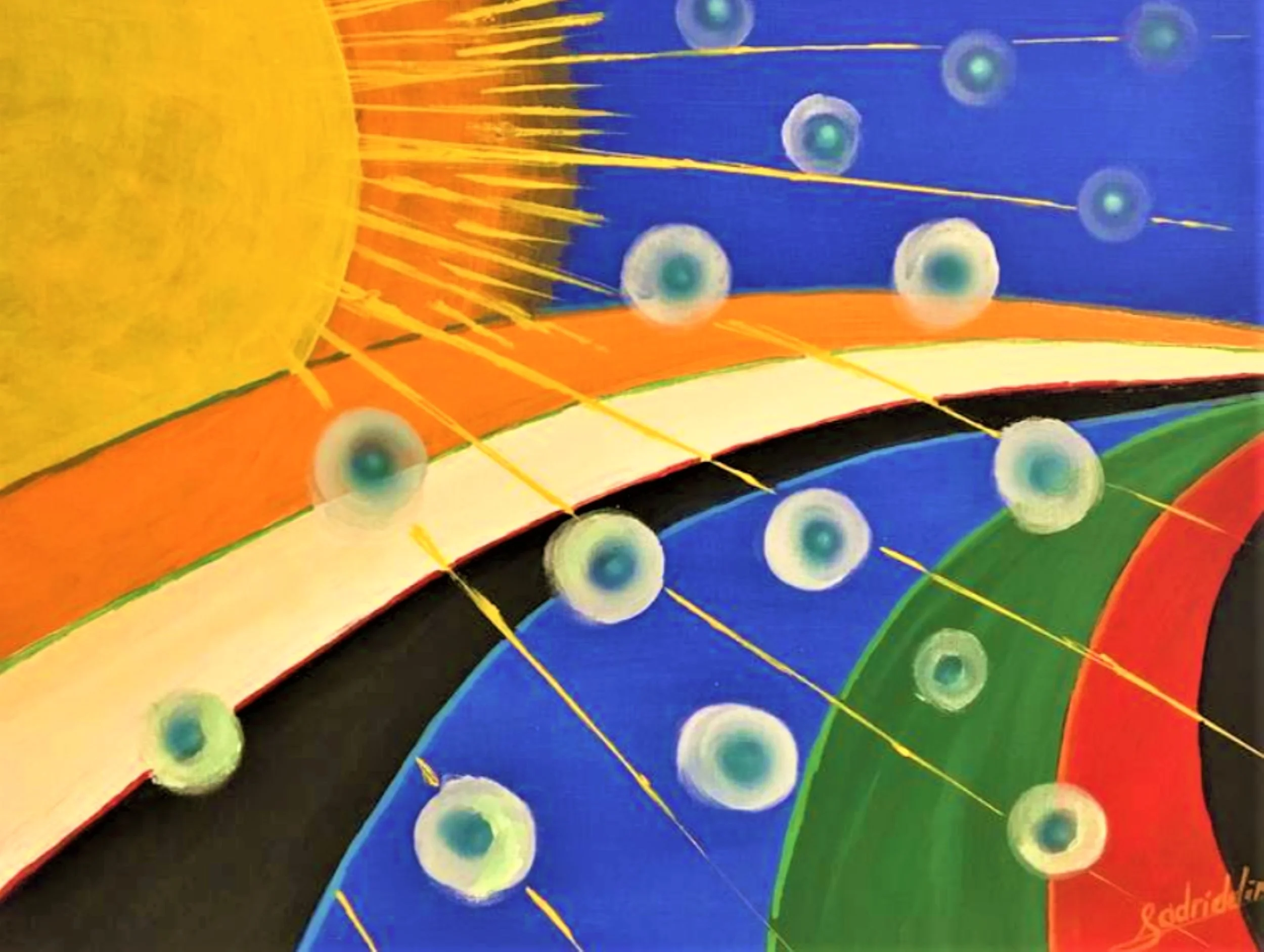 IMPROV # 122. Ways, roads. Acrylic, Canvas on panel. Size 16 x 20 x 0.1 inches.jpg