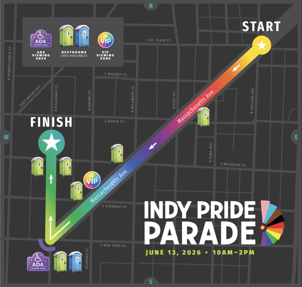 Indy Pride Parade Map 