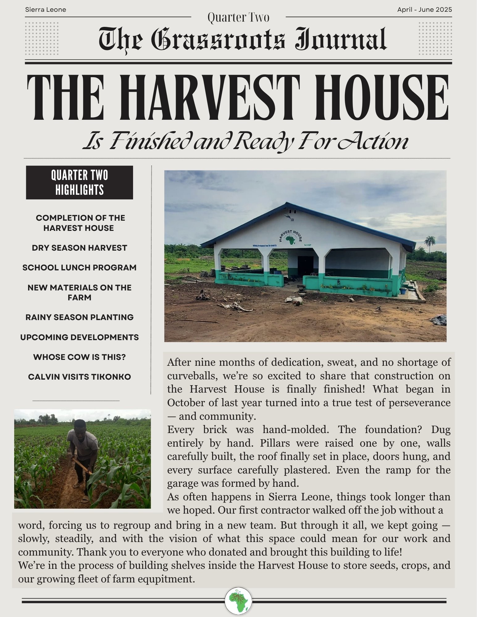 newsletter cover page quarter 2 2025