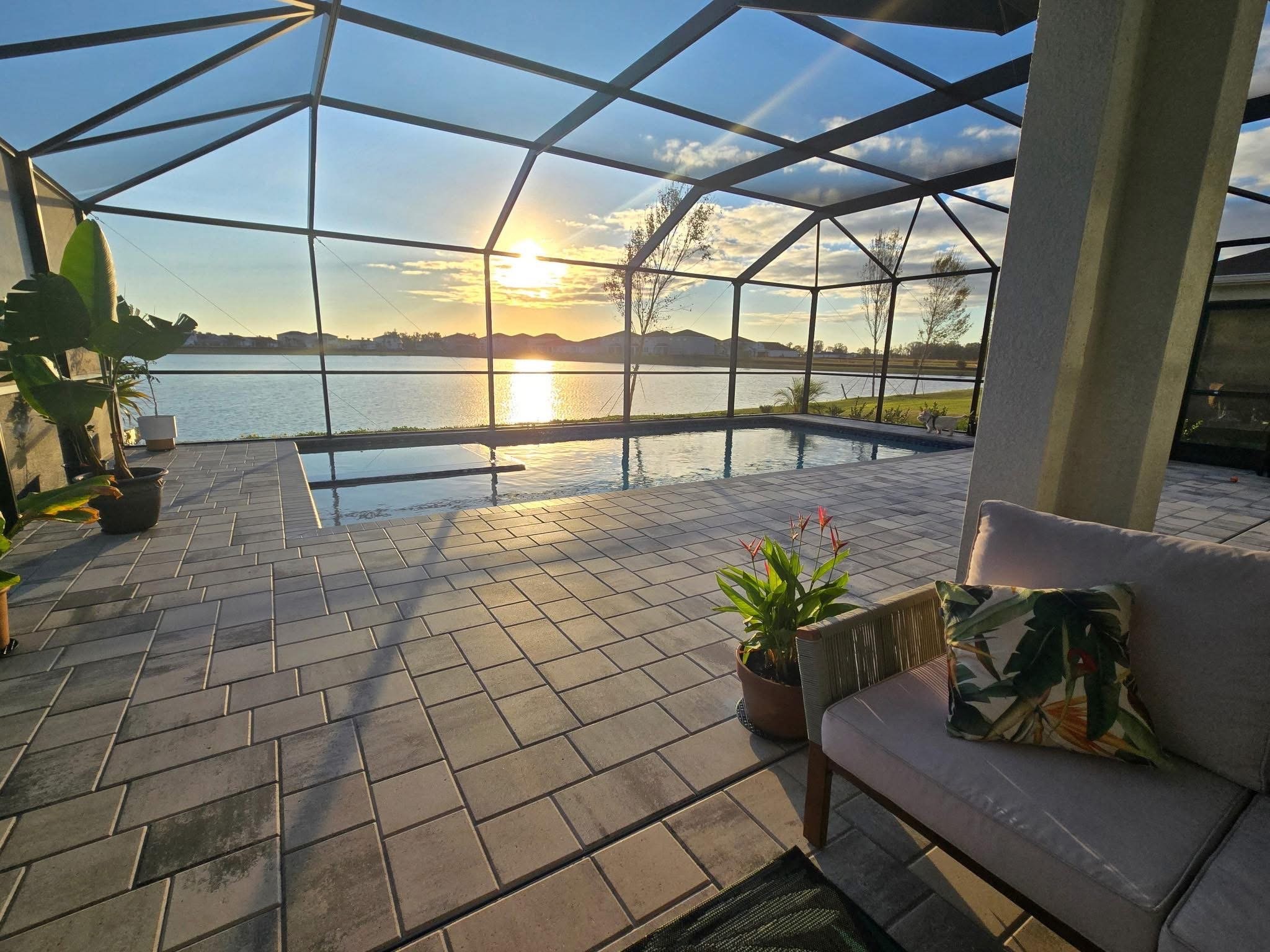 A Moment of Gratitude: Watching the Sunset From a Custom Pool &amp; Lanai