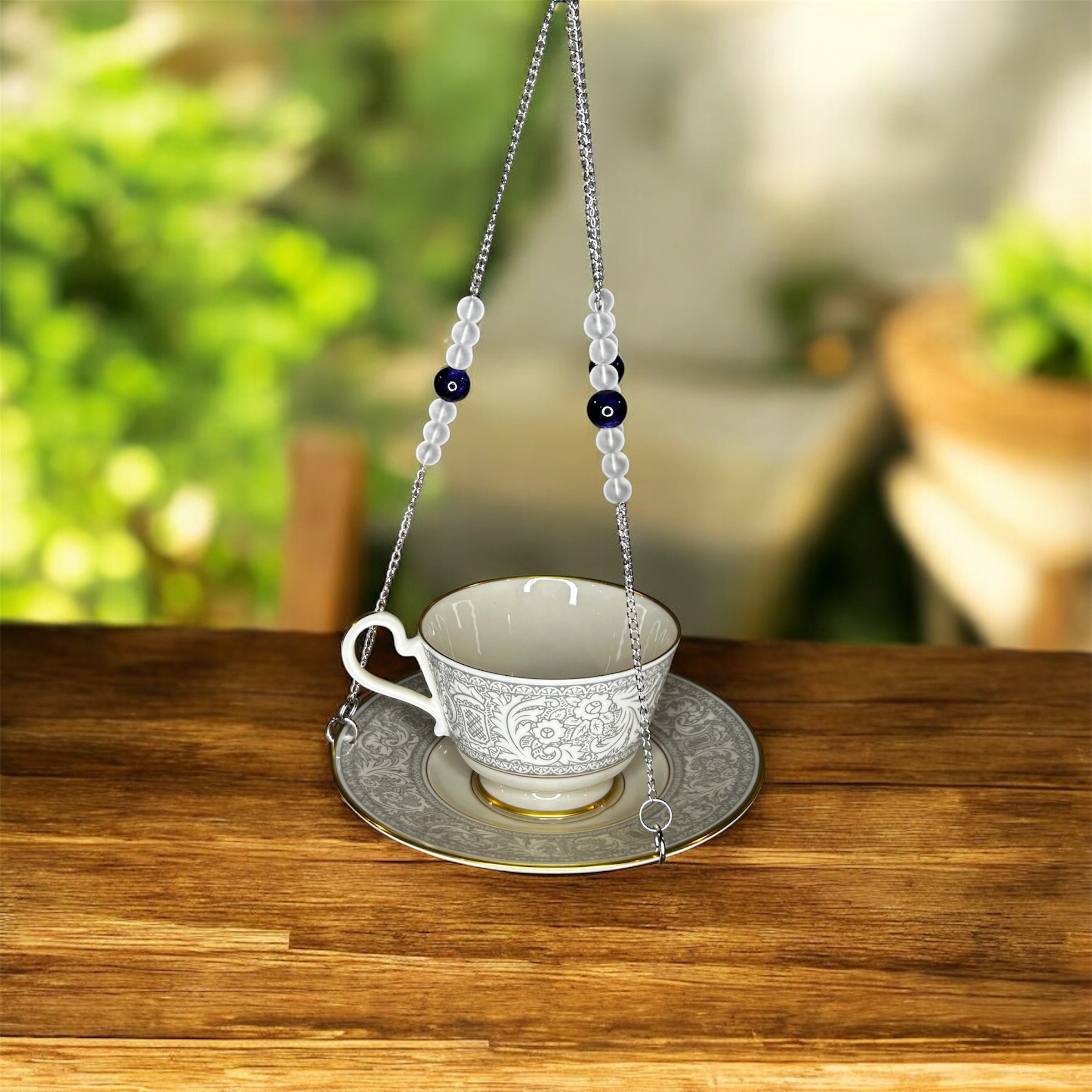 Tea Cup Bird  Feeder- Franciscan Renaissance