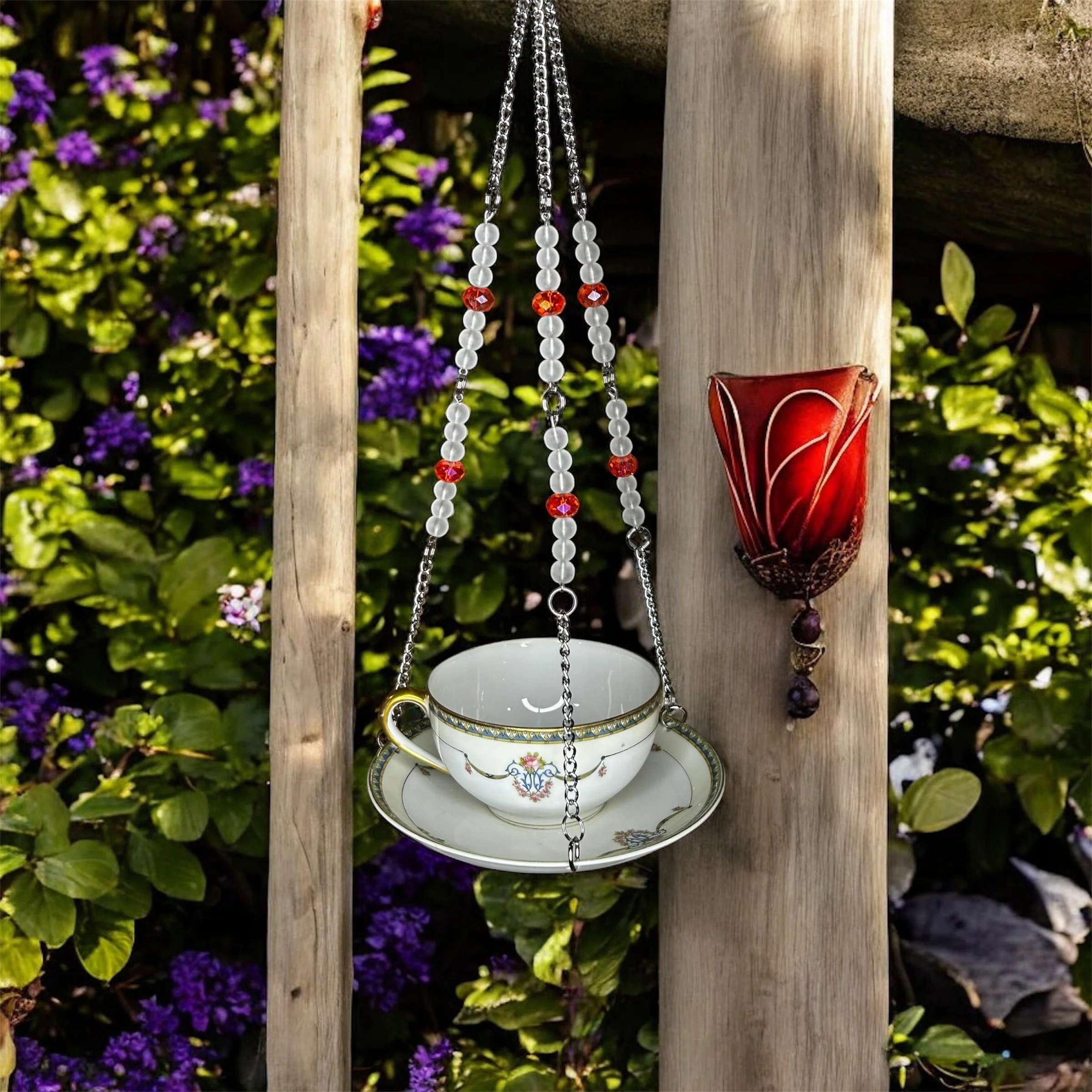 Tea  Cup Bird Feeder - Noritake Laureate