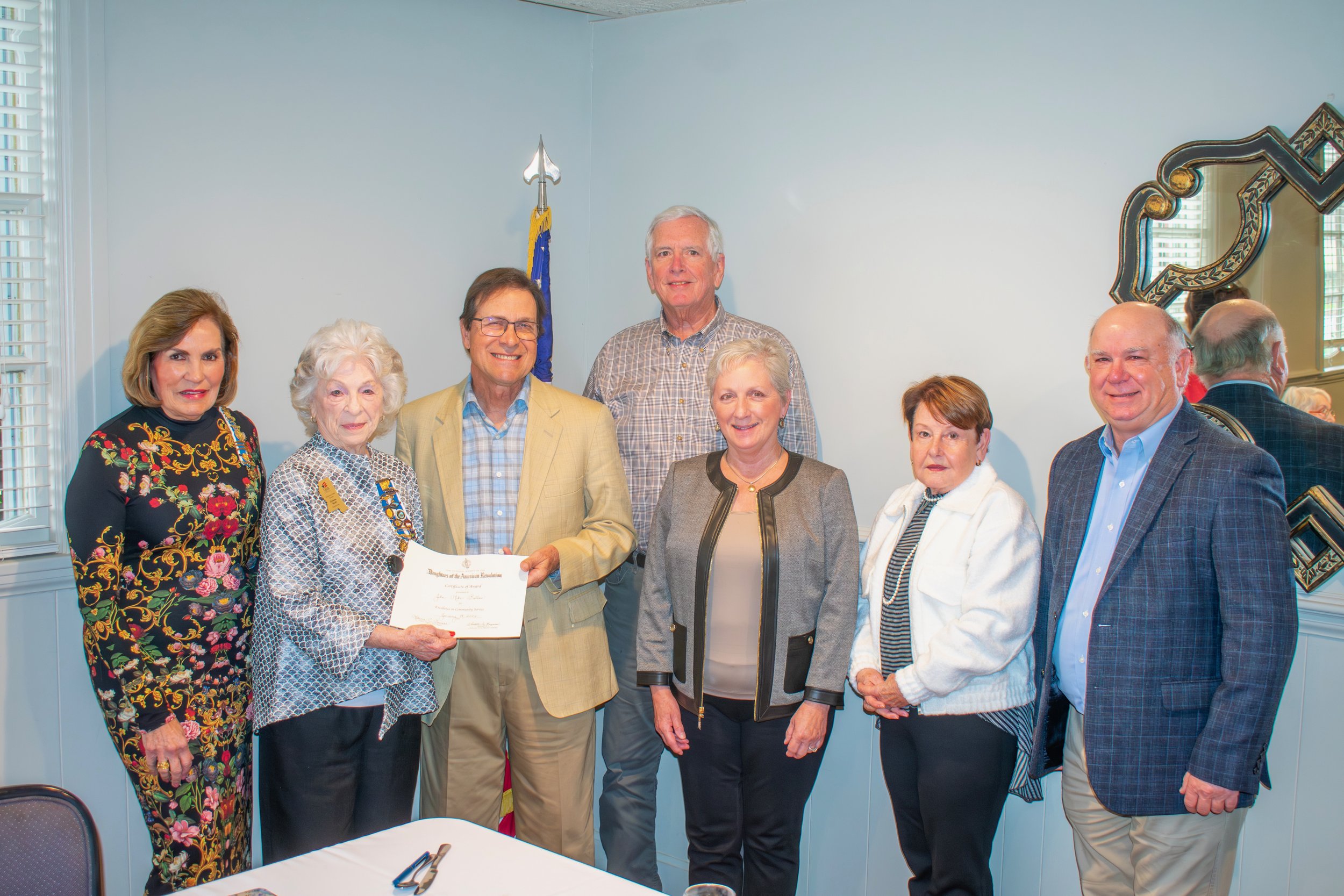 Chakchiuma Chapter DAR Honors Johnny Ballas with Community Service Award