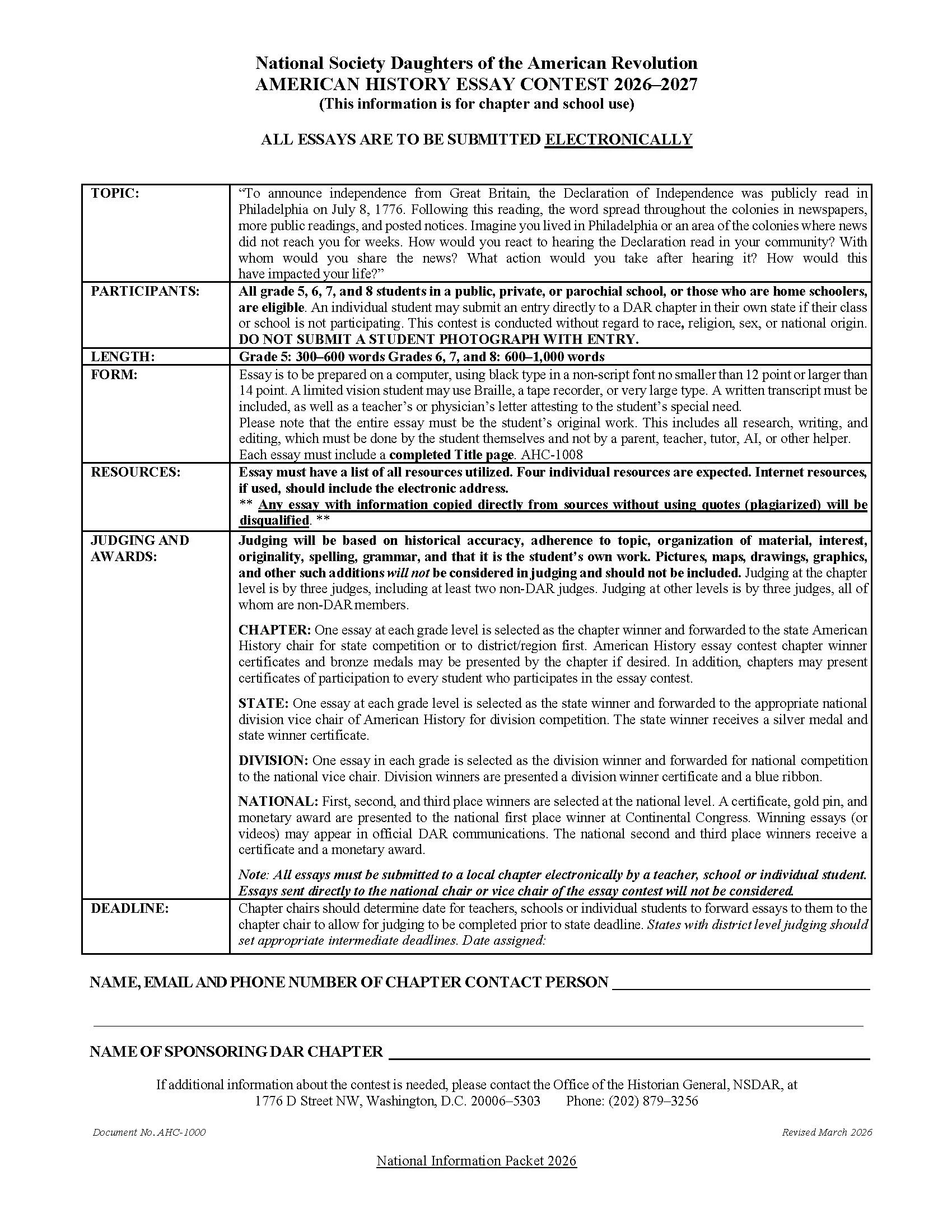 Full contest rules and guidelines