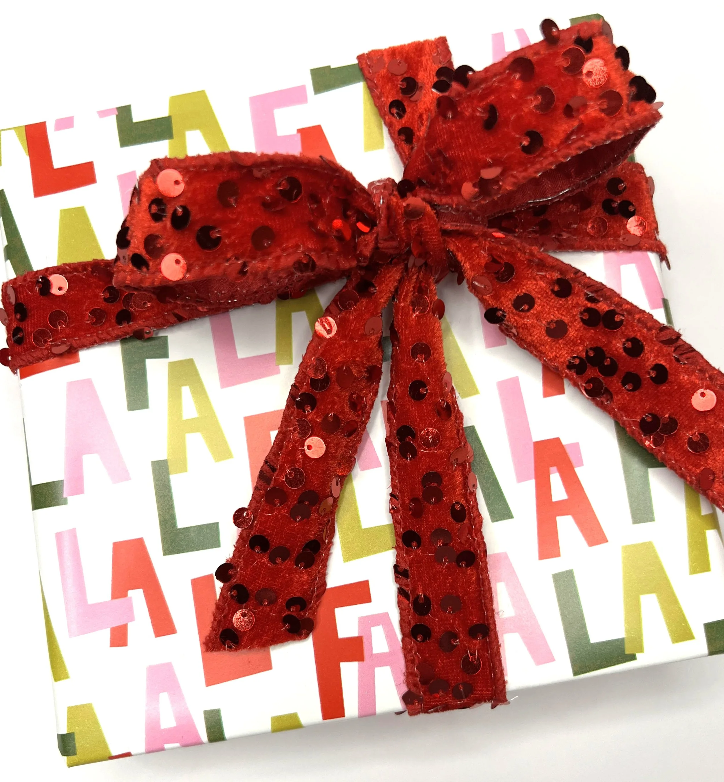Wrapping Fa La La Sequin Bow.jpg