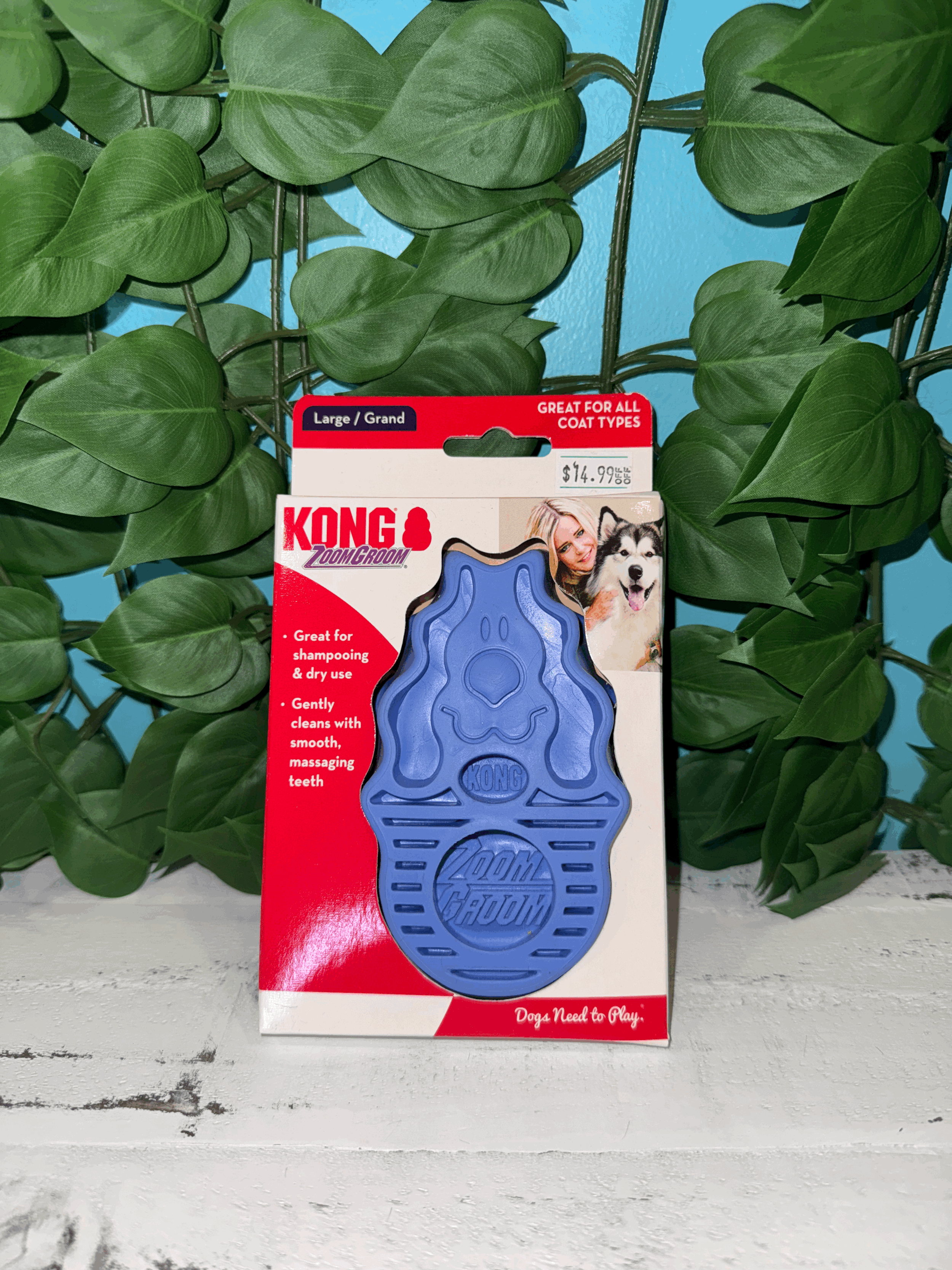 Large Zoom Groom Curry Brush by Kong