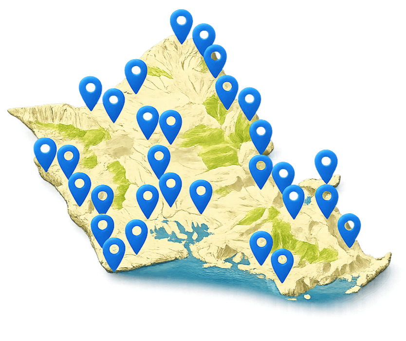 Service area map showing Oahu, Hawaii covered by Summit Air Conditioning for AC installation, repair, and maintenance