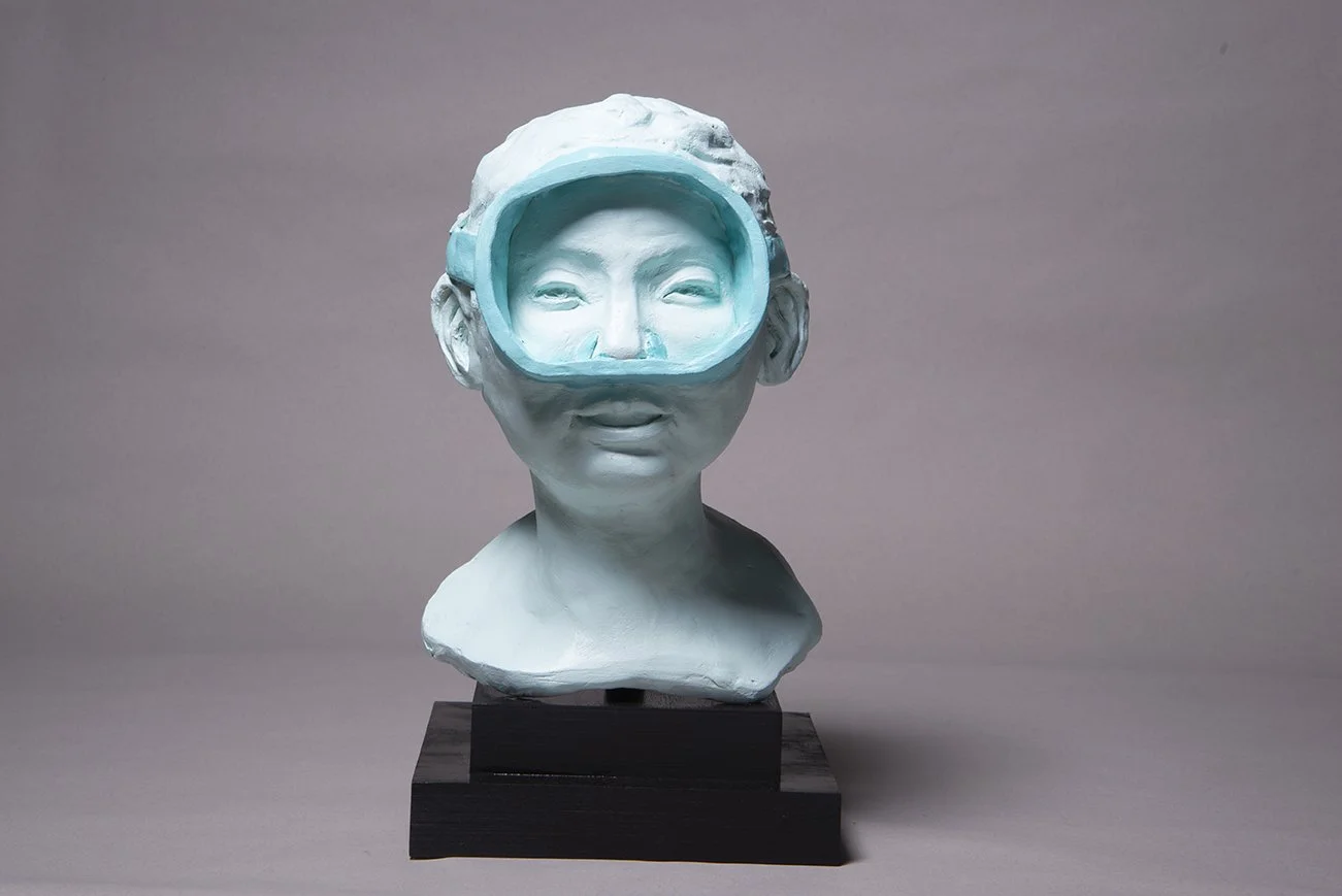 Five Star Fella, 2021, earthenware, latex paint, 12 x 10 x 10 in