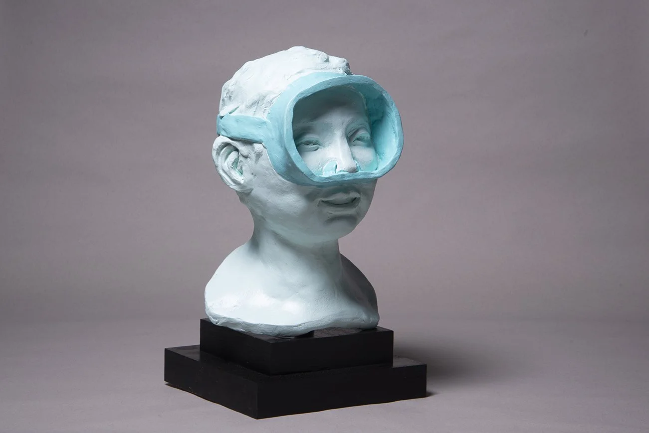 Five Star Fella (detail), 2021, earthenware, latex paint, 12 x 10 x 10 in