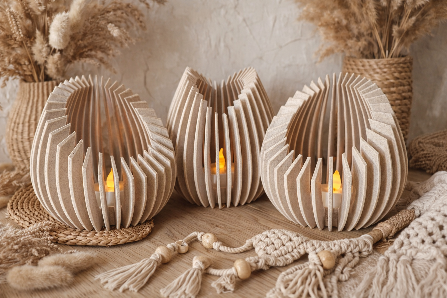 Sculptural Tealight Set