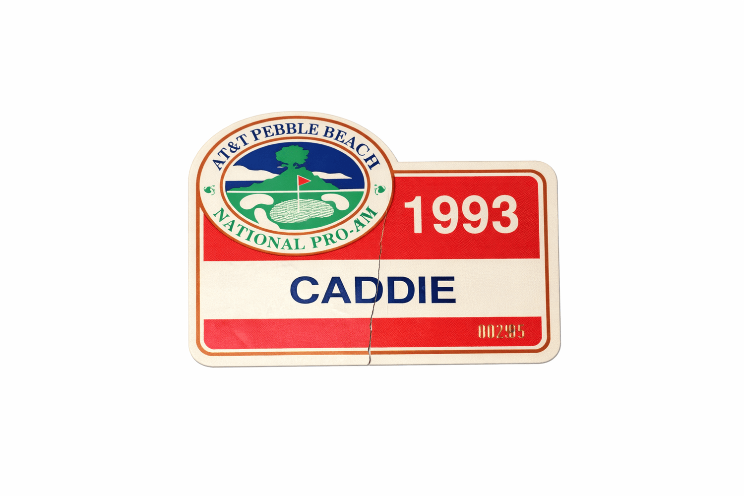 1993 Pebble Beach caddie credential.