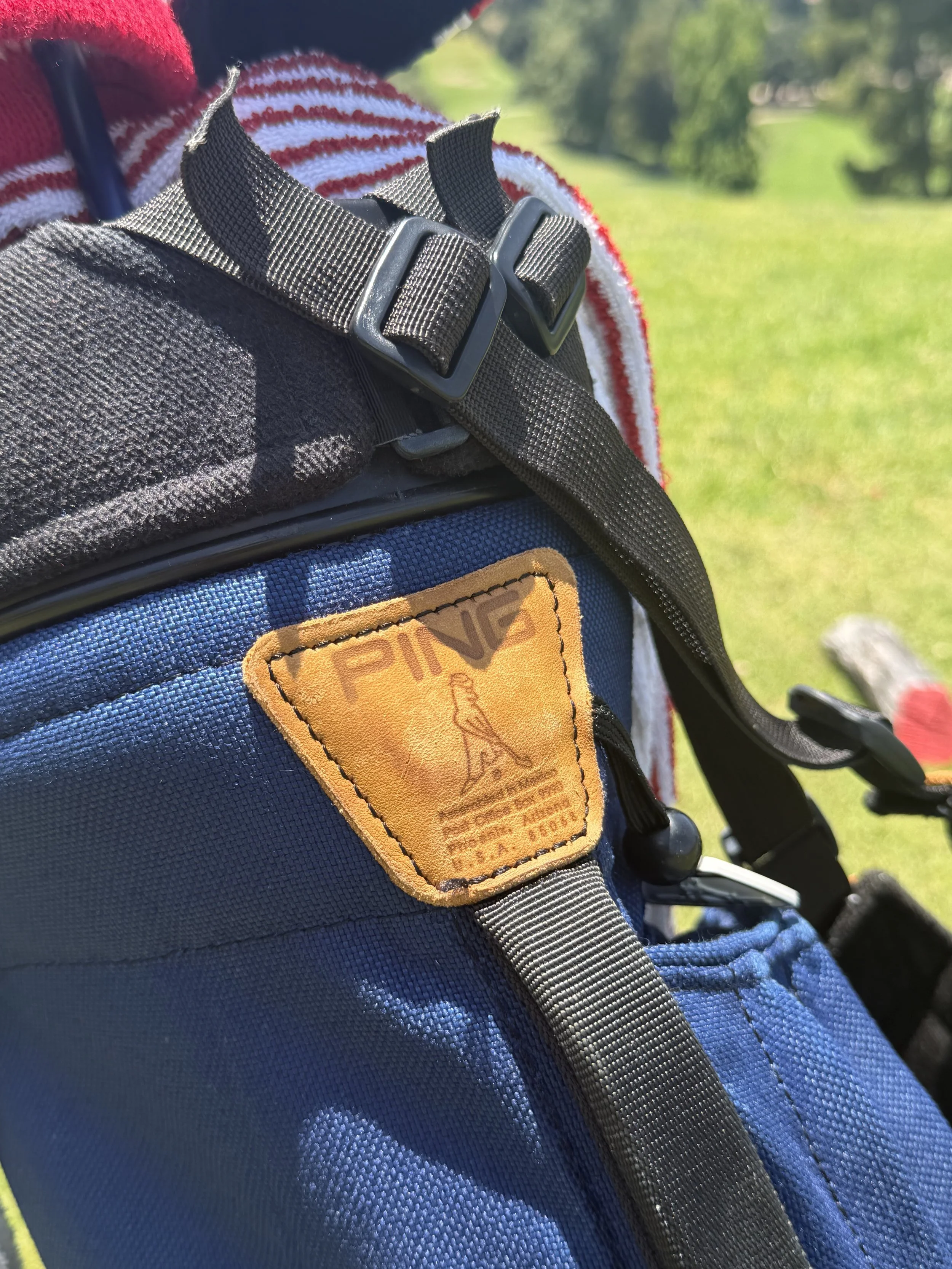 Vintage Navy Ping Hoofer Double Strap Golf Bag
