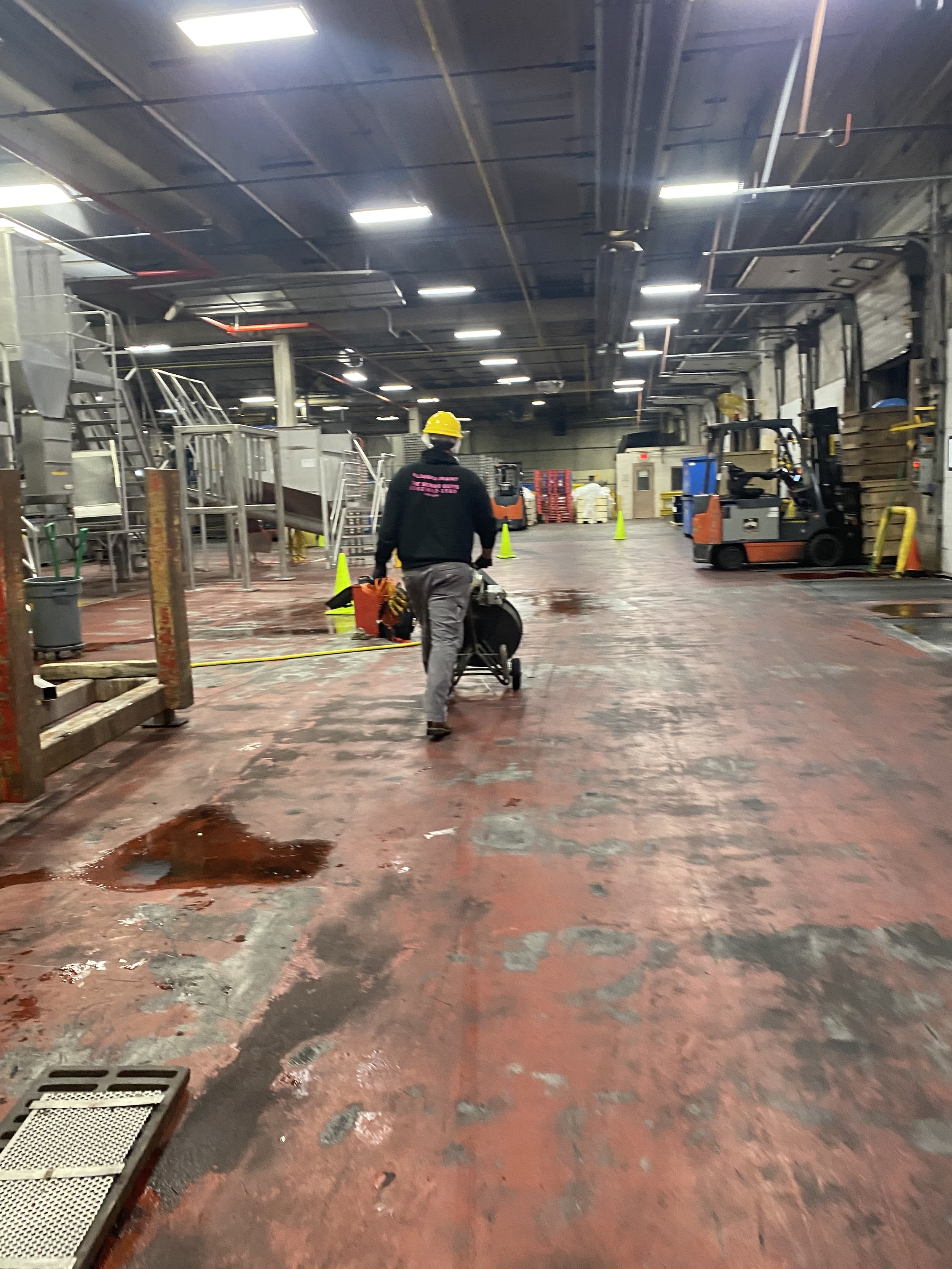 Unclogging Ocean Spray Cranberry lines.