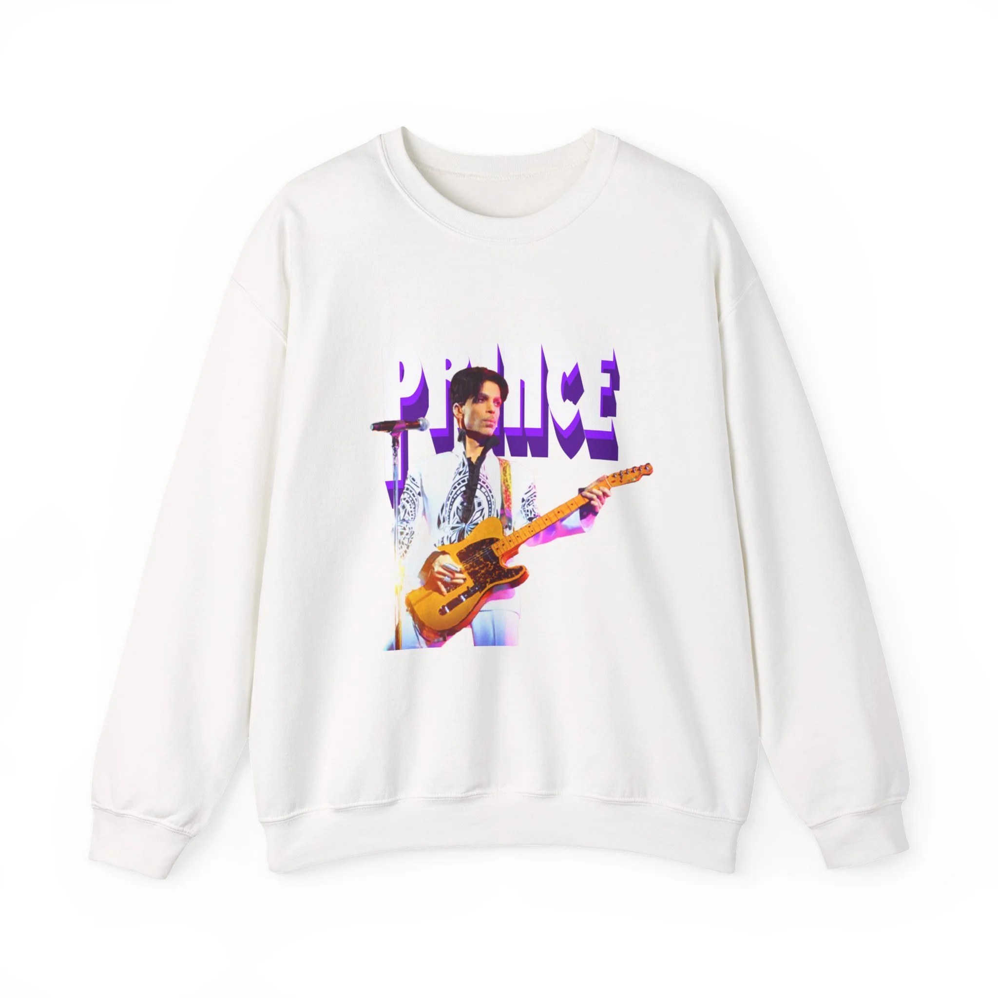 Unisex Retro Guitarist Crewneck Sweatshirt | Music Band Graphic Prince