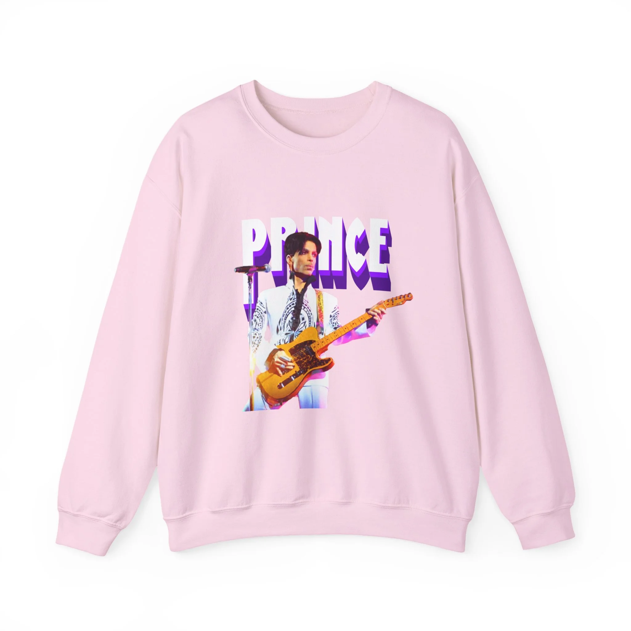 Unisex Retro Guitarist Crewneck Sweatshirt | Music Band Graphic Prince