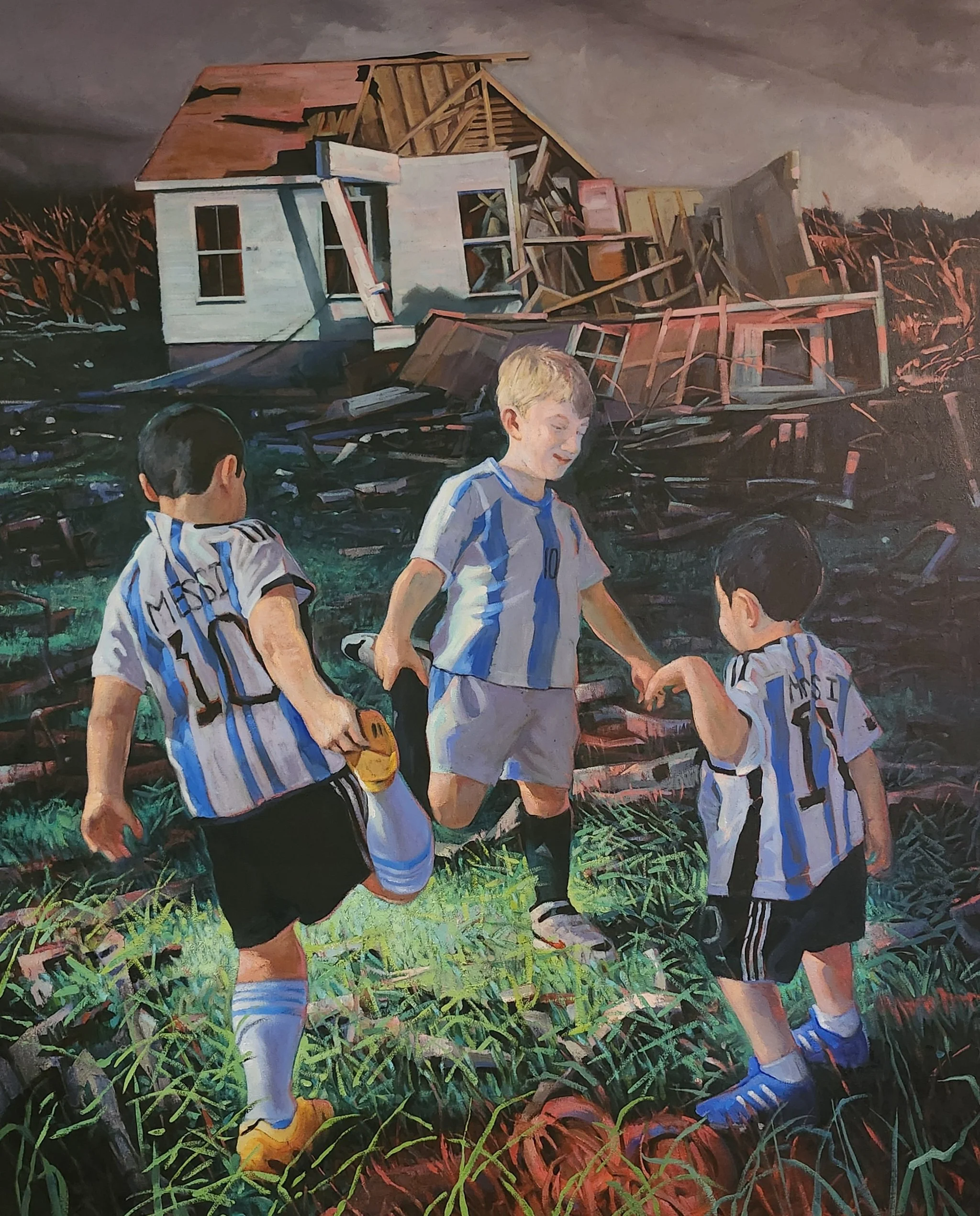 Warm Ups, oil on canvas, 60" x 48"