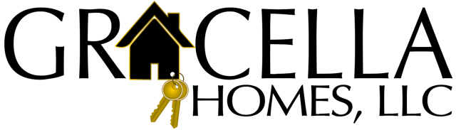 Logo of Gracella Homes, LLC with a house and key design element.