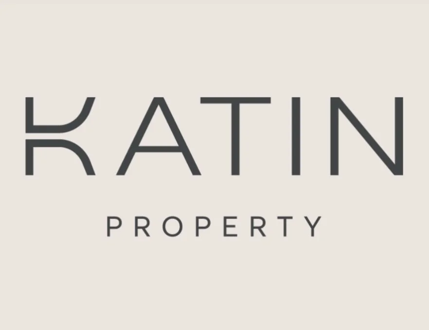 Logo for Katin Property featuring the company name in black capital letters on a beige background.