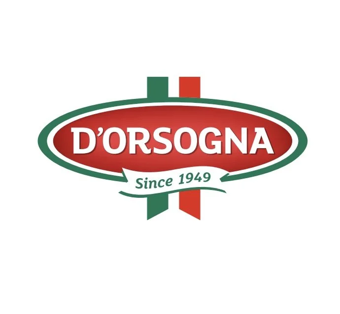 D'Orsogna logo with green and red Italian flag colors, featuring the text 'D'Orsogna Since 1949' in the center.