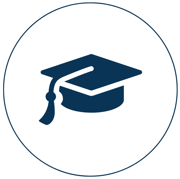 Icon of a graduation cap, representing education or graduation.