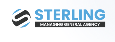 Sterling Managing General Agency logo with blue and black text and a stylized S symbol