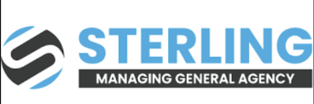 Logo for Sterling Managing General Agency consisting of a stylized black and blue S symbol and the company name in blue and black text.
