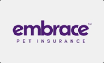 Embrace Pet Insurance logo in purple and gray text.