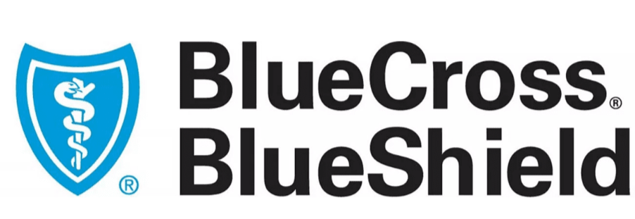 BlueCross BlueShield logo featuring a blue shield with a caduceus symbol.