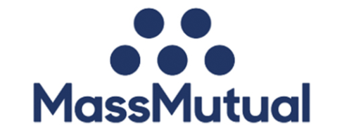 MassMutual logo featuring a stylized pyramid of seven dark blue circles above the company name in bold Navy font.