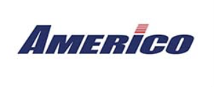 Americo logo in blue with red accents.