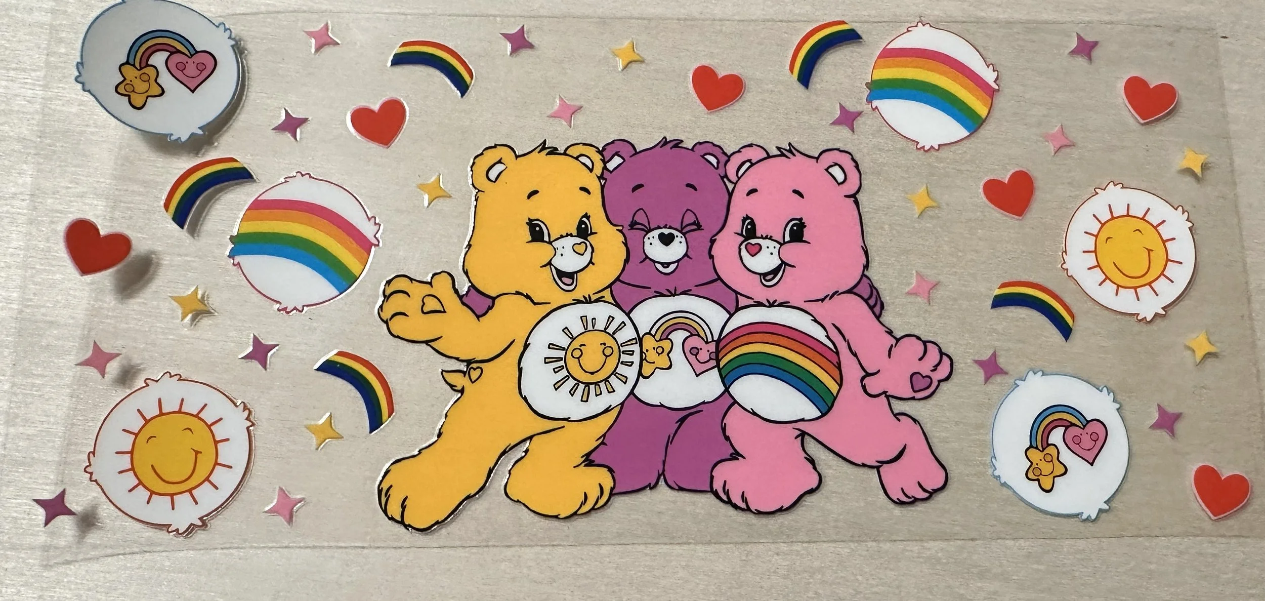 3 Neon Bears- Yellow-Purple-pink