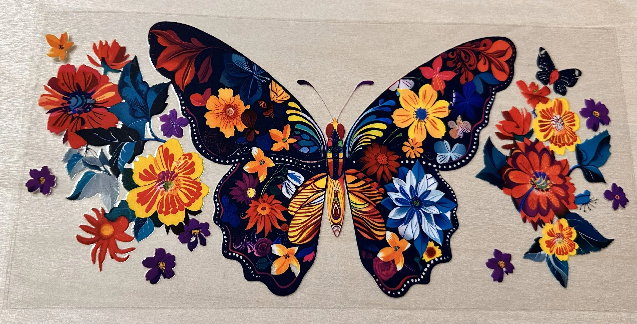 Butterfly W/Flowers on it