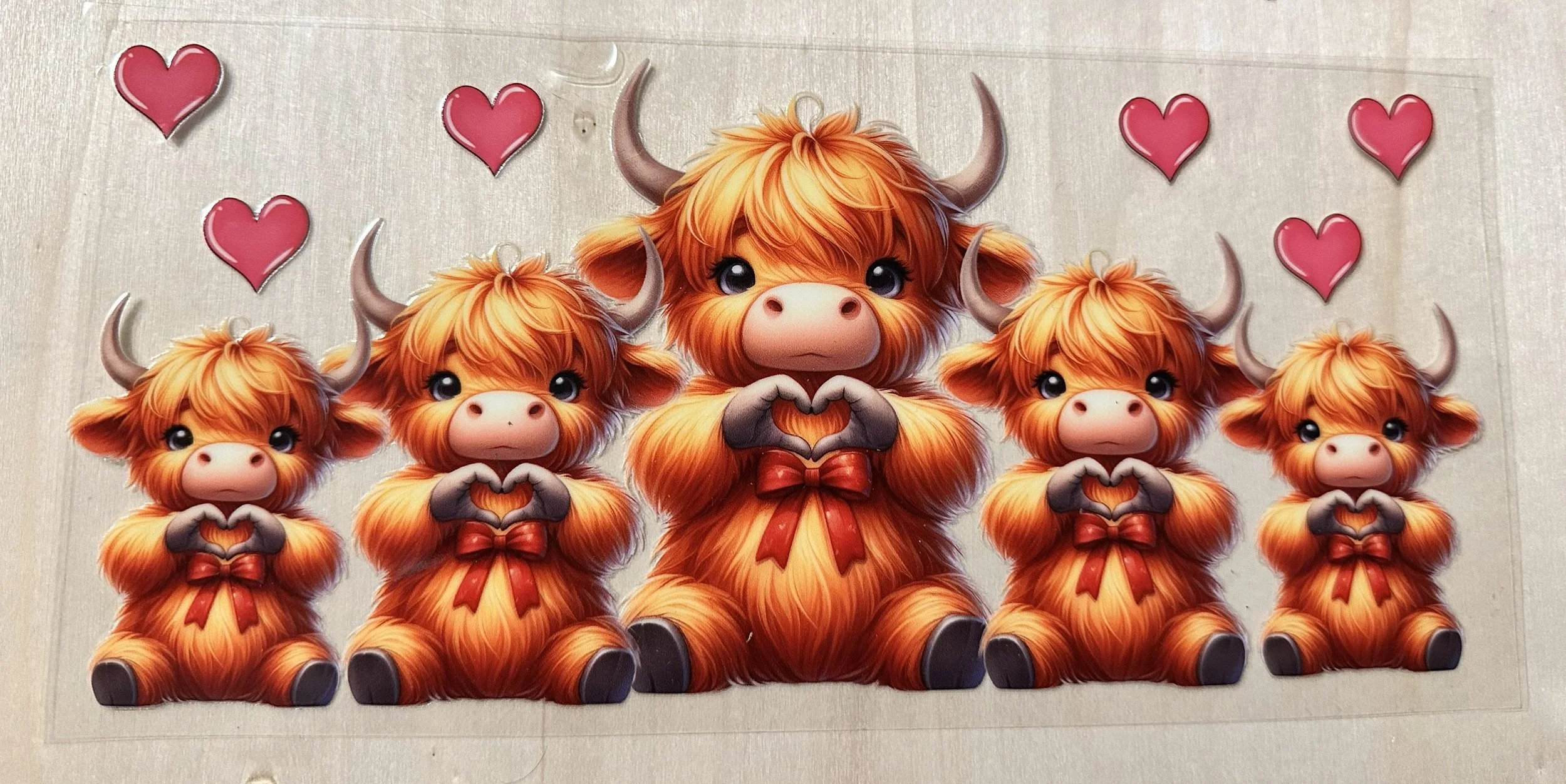 Cow-Golden making heart