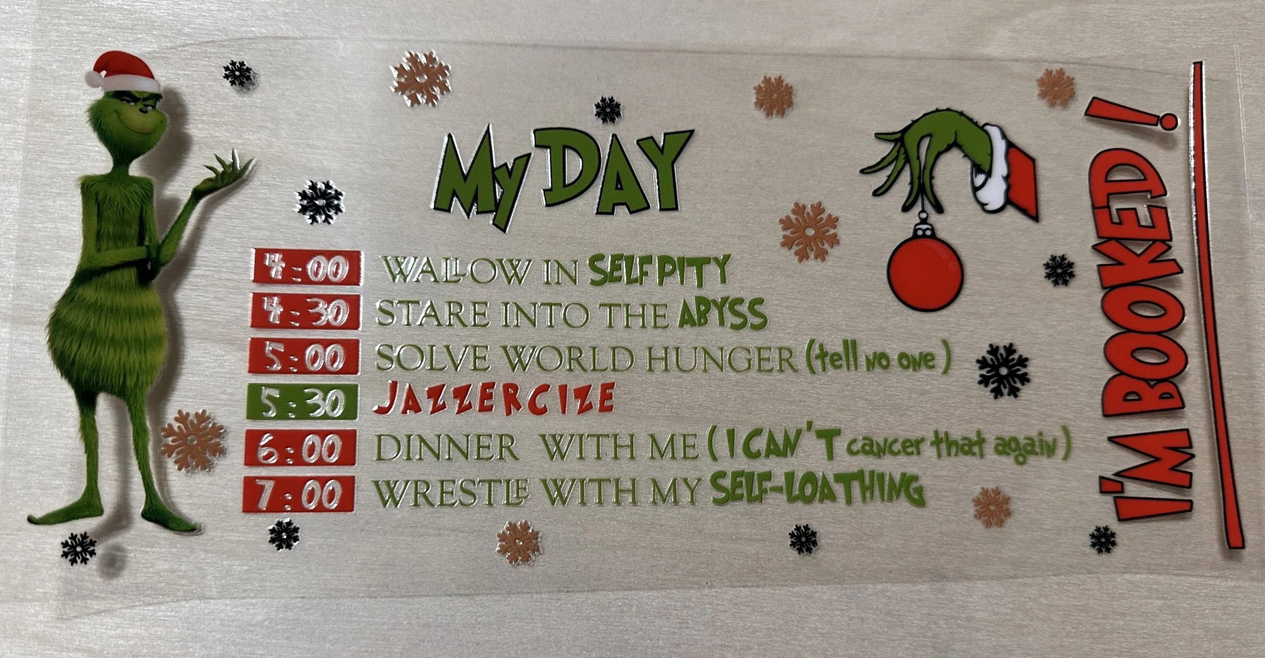 Grinch-My Day- Black & Brown Snowflakes