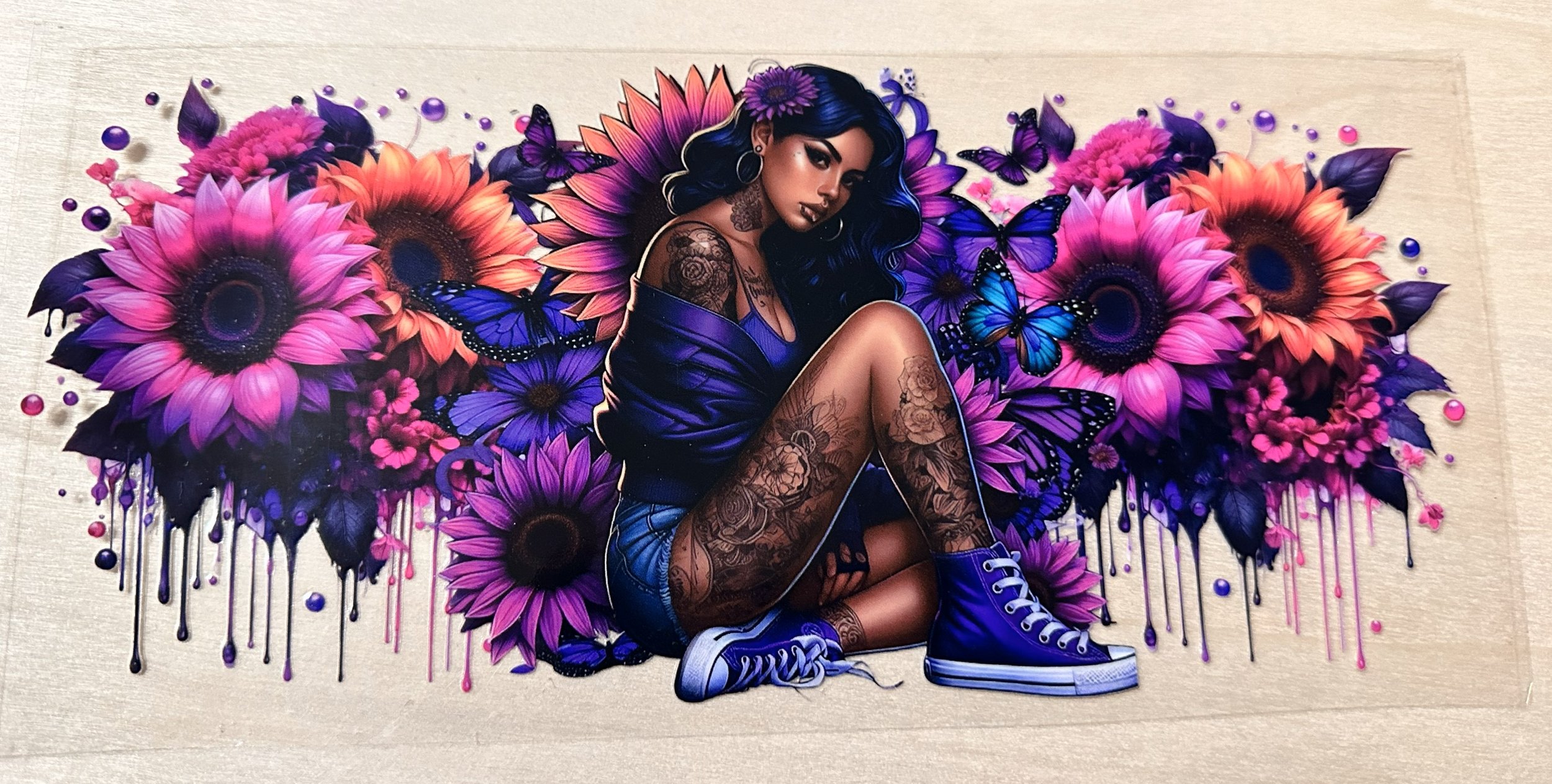 Girl- Purple-Pink Flowers