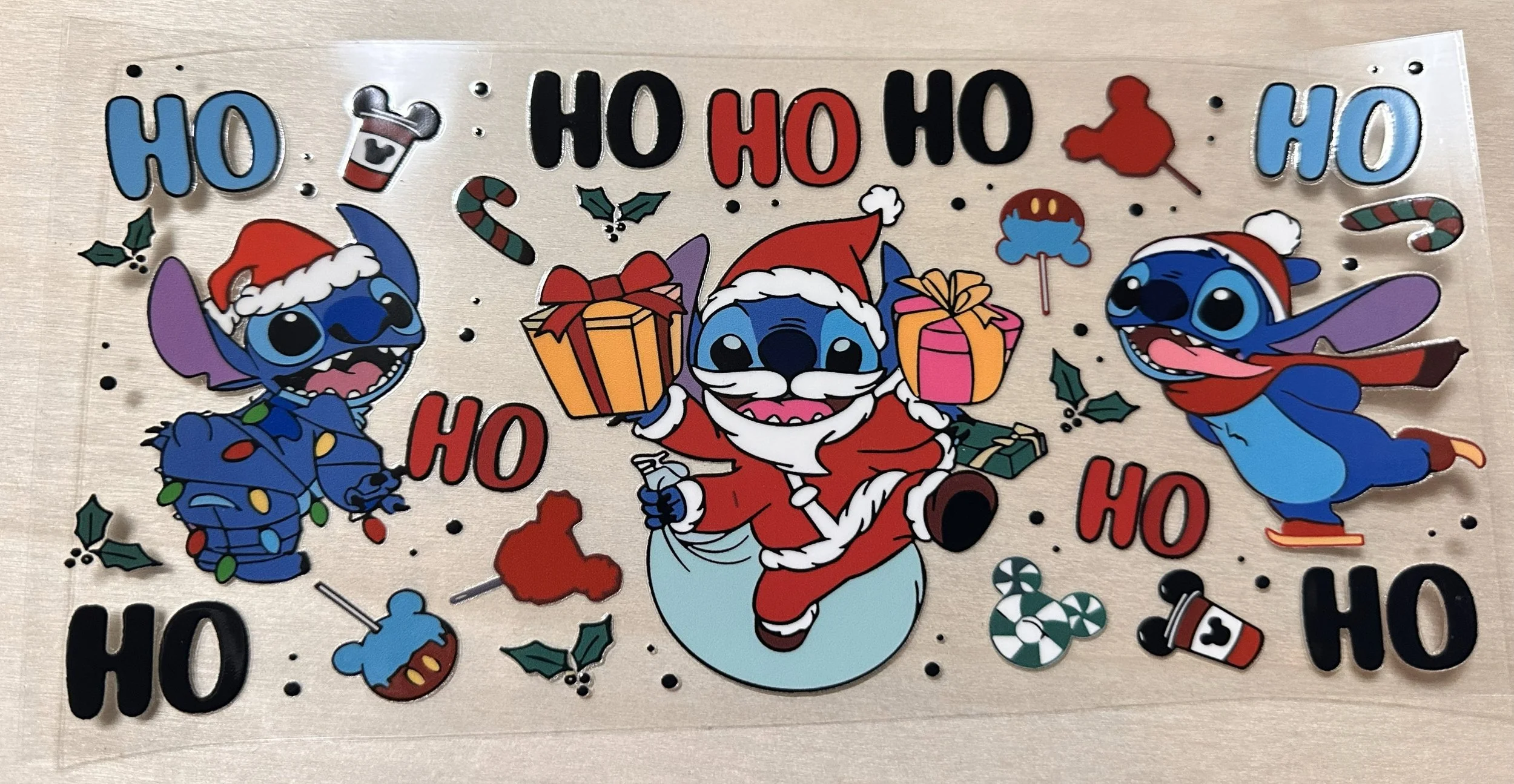 Stitch- HO HO HO- Red Black Blue