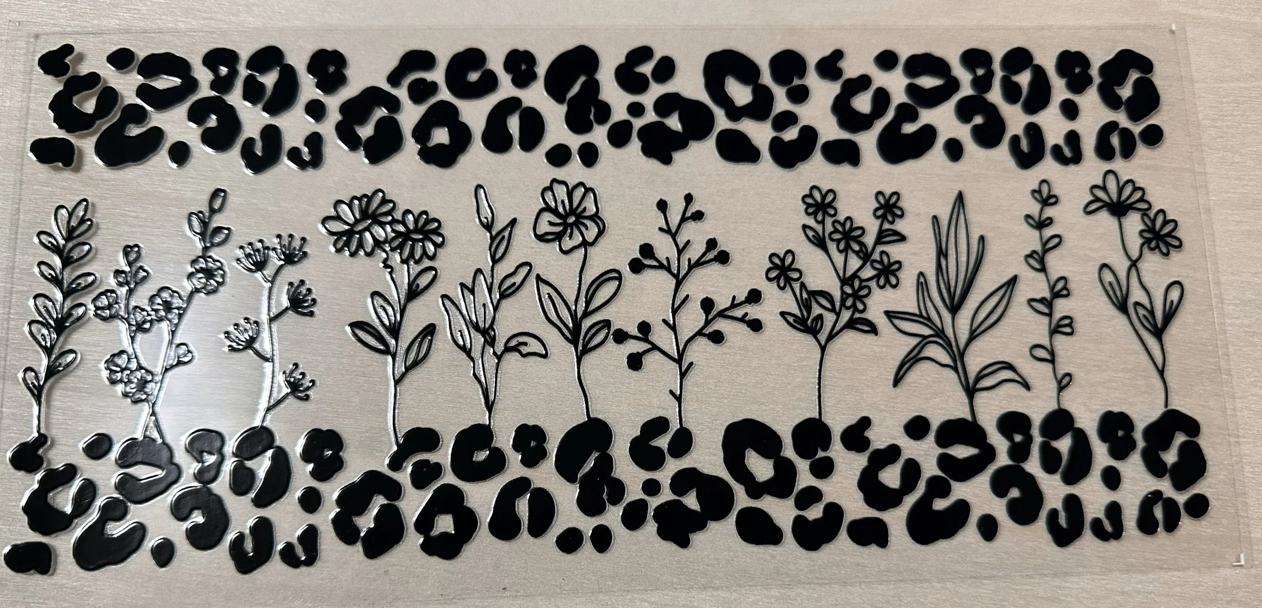 Black Design Flowers