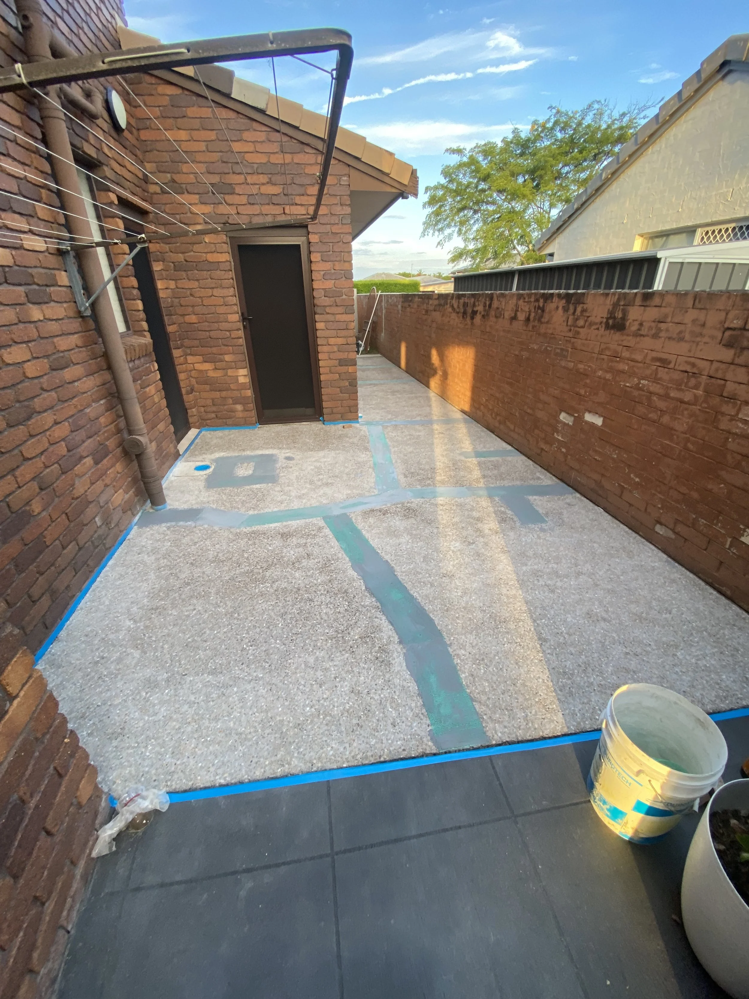 Defect repair, crack repair in concrete slabs. 