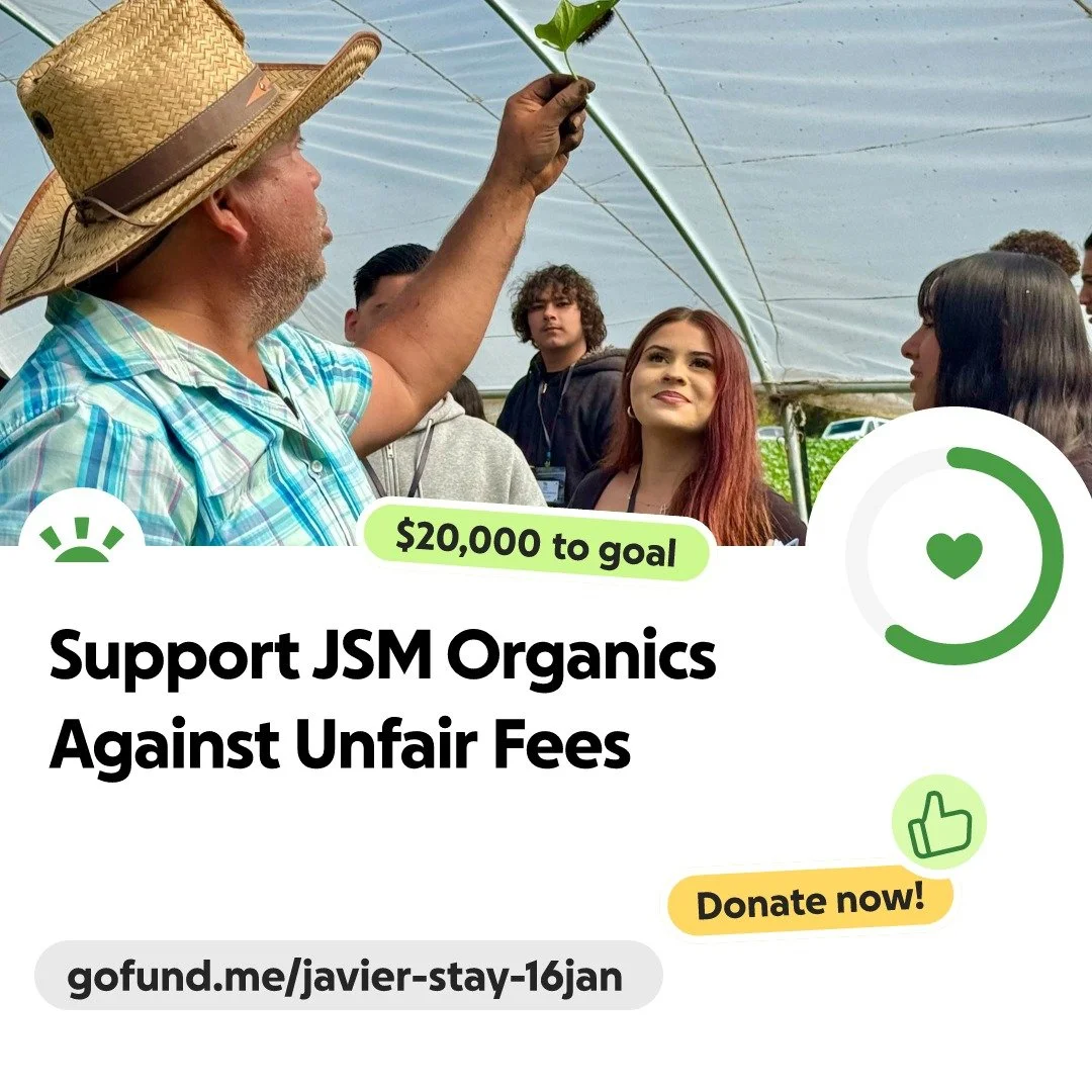 Hola amigos. Link in bio. Gracias for your support!

The recent actions by the California State Water Board have hit JSM Organics with unexpected and unfair civil fees, threatening the future of our farm and the livelihoods of our dedicated team. Our
