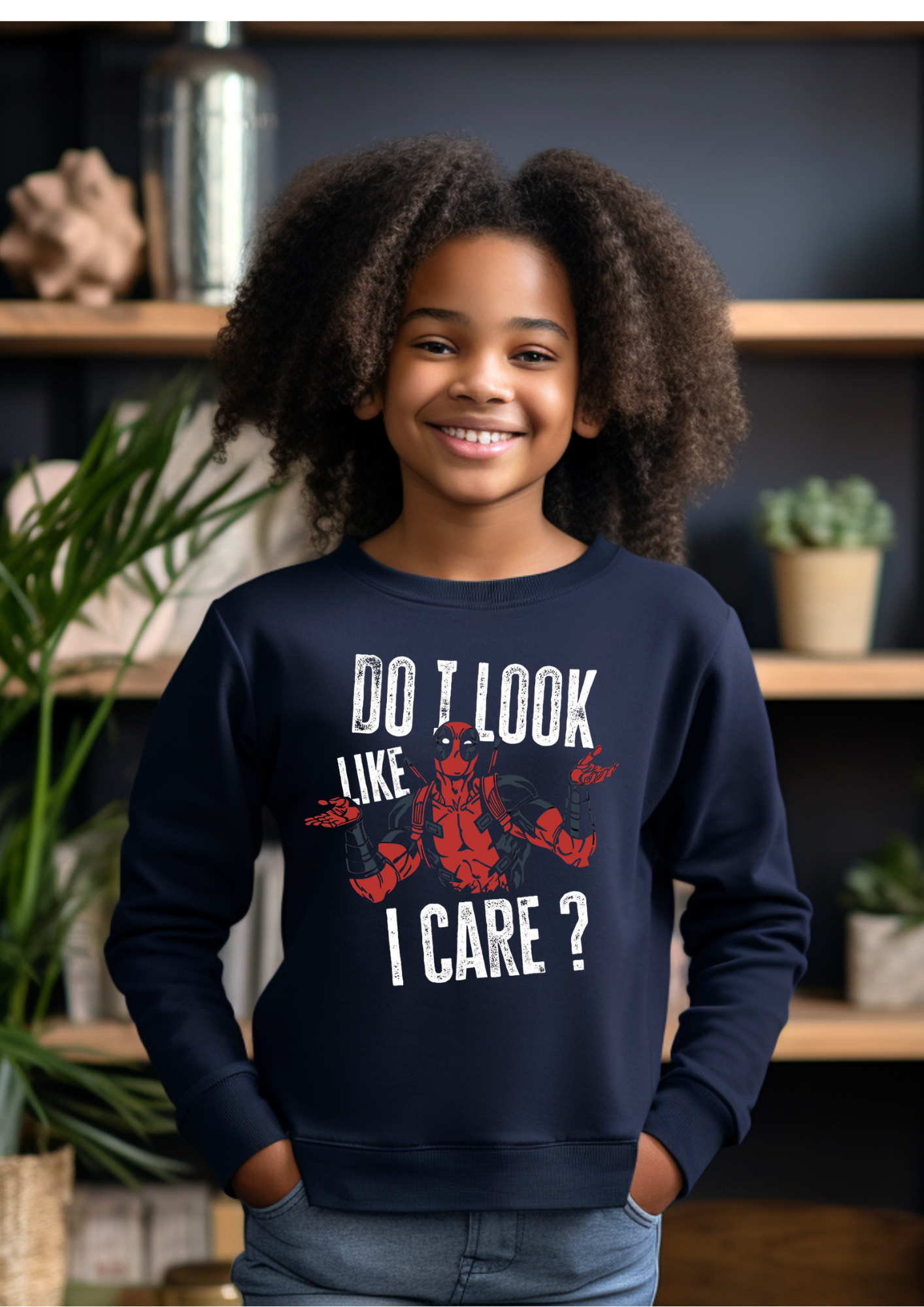 "Do I Look Like I Care?" Graphic Sweatshirt