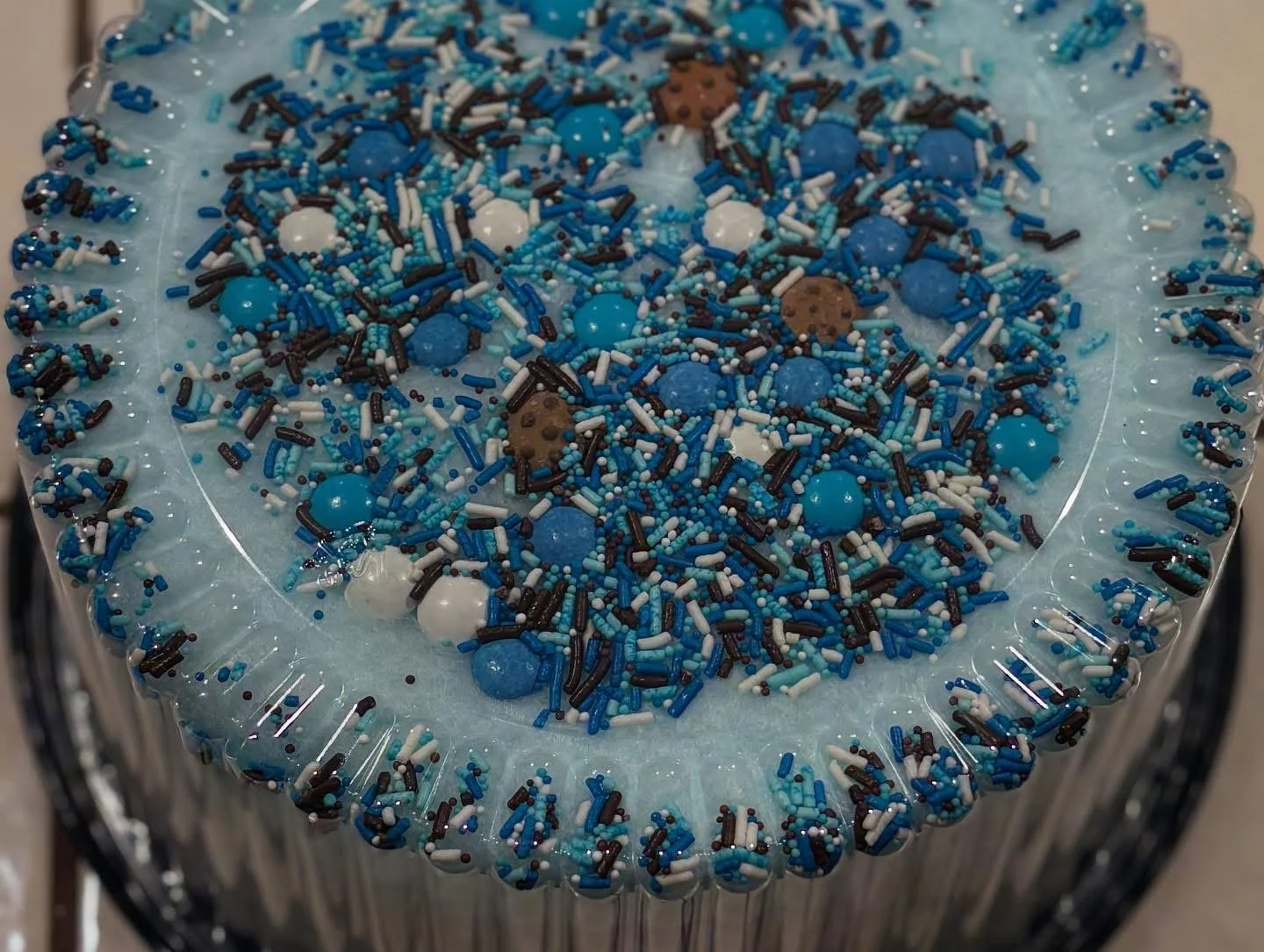 Cookie Monster Cotton Candy Cake