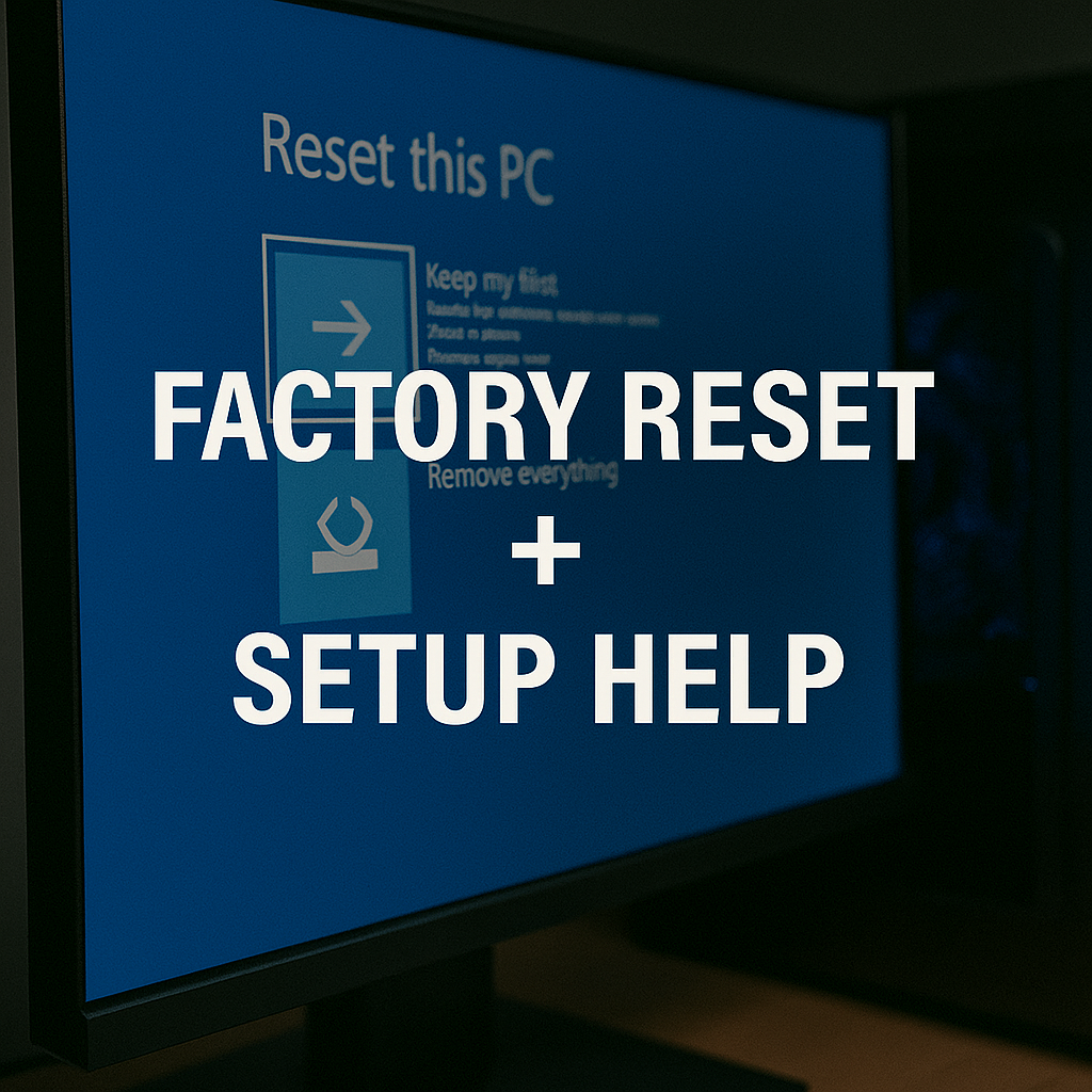 Factory Reset + Setup Help