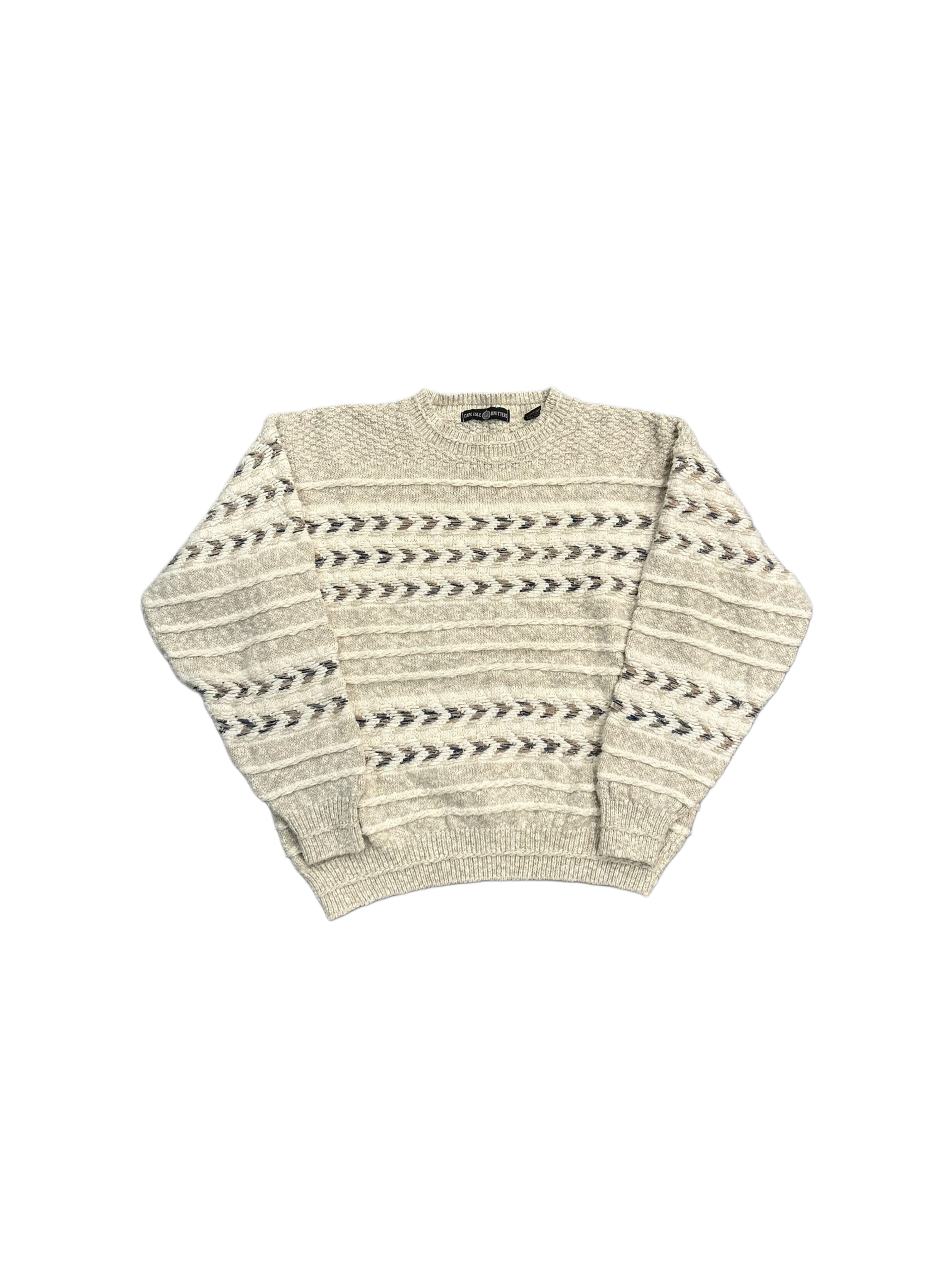 80s Cape Isle Knitters 3d Knit Sweater Size Medium