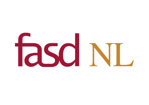 FASD NL logo with the words 'fasd NL' in large font, 'fasd' in maroon and 'NL' in gold.