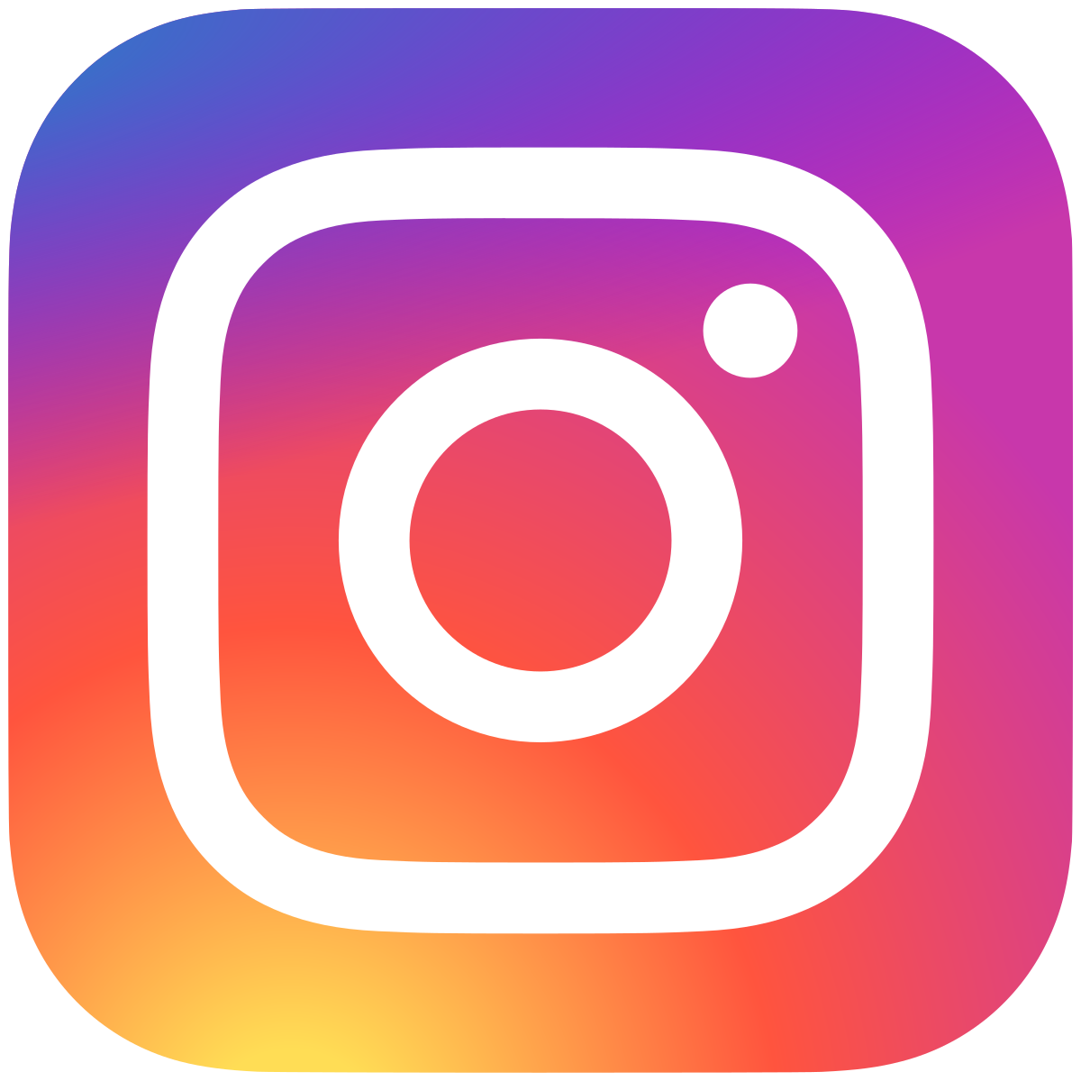 Instagram logo with a colorful gradient background.