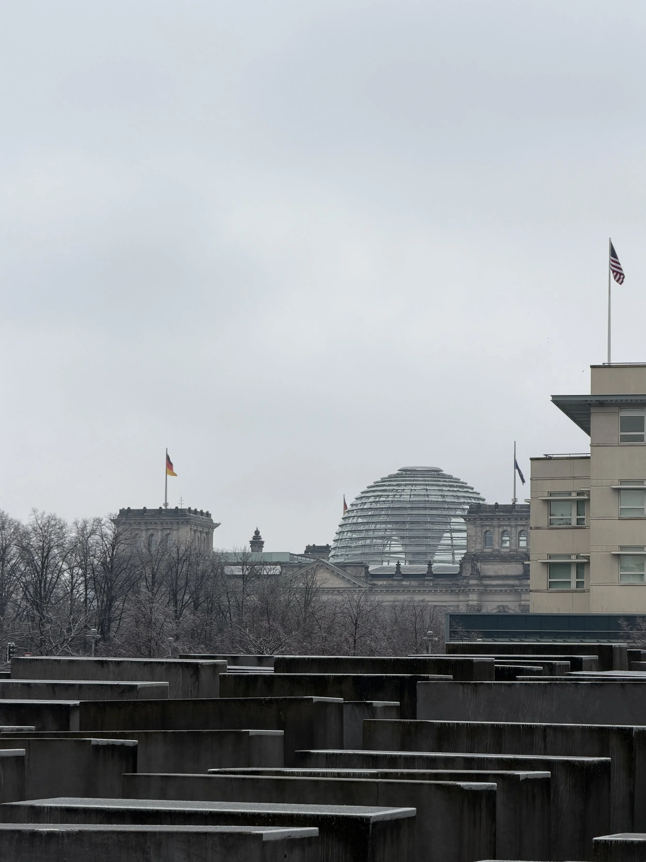  And made more so by the cold and grey. That tan building behind is the US embassy. 