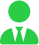 Green icon of a person with an open mouth, possibly speaking or shouting.