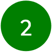 Green circle with the number 2 in white